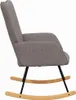 vidaXL Schaukelstuhl Taupe Stoff Produktbild-Vorschau 3