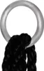 A close-up of a black rope hanging from a silver ring. Náhľad obrázku produktu