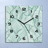 Wanduhr Echt-Glas-Küchenuhr Blattkonturen Quarz Lautlos Produktbild-Vorschau 1
