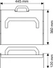 Technical drawing of a storage case with dimensions. Podgląd zdjęcia produktu