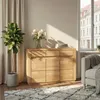 Kommode Kernbuche 127 cm Massivholz-Front 3-türig Sideboard Produktbild-Vorschau 5