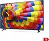 A television displaying a colorful image of a hot air balloon. Produktbild-Vorschau