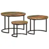 Set tavoli 3 pezzi. Legno massiccio riciclato Anteprima dell’immagine prodotto 1