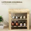 Schuhbank aus Bambus mit 2 Ablagen, 50 x 28 x 45 cm, Natur Produktbild-Vorschau 4
