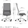 A diagram showing the dimensions of an office chair. Podgląd zdjęcia produktu