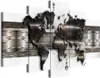 Vlies Leinwandbild - Metal World Map II 225x112.5 cm Karten Produktbild-Vorschau 1
