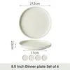 Teller set 4stück Ø21,3 cm Keramik Speiseteller Pastateller Produktbild-Vorschau 2