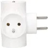 A white electrical adapter with three sockets and a plug. Anteprima dell’immagine prodotto