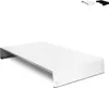 A white monitor stand is shown in the foreground, with smaller images of white and black versions of the same stand in the upper right corner. Voir les images du produit