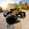 A collage of four images showing a remote-controlled car in different environments. Voir les images du produit