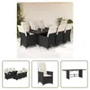 The Living Store 9-tlg. Garten-Essgruppe mit Kissen Schwarz Produktbild-Vorschau 1