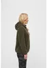A woman is shown from the side wearing a green fleece jacket and camouflage pants. Produktbild-Vorschau