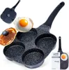 A frying pan with four circular compartments for cooking eggs or pancakes, shown with a cooked egg and a pancake with a blueberry on top. A smaller image of the pan and packaging is also visible. Náhľad obrázku produktu