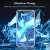 A clear phone case is shown in front of a background of abstract blue crystal-like shapes. Anteprima dell’immagine prodotto