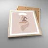 Gerahmtes Poster - Rahmen in heller Eiche - Buntstift Frau Produktbild-Vorschau 3