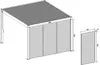 Technical drawing of a pergola with dimensions shown. Produktbild-Vorschau