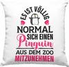 Trendation - Pinguin Geschenk Deko-Kissen mit Füllung 40x40 Produktbild-Vorschau 1