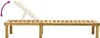 A wooden sun lounger on a white background, with an arrow indicating the adjustable backrest. Náhľad obrázku produktu