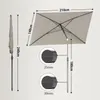 Sekey Sonnenschirm Balkonschirm 210 x 140 cm Rechteckig Produktbild-Vorschau 3