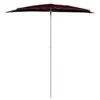 vidaXL Demi-parasol avec mât 180x90 cm rouge bordeaux Voir les images du produit 3