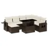 8-tlg. Garten-Sofagarnitur mit Kissen Braun Poly Rattan Produktbild-Vorschau 1