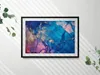 Blaue Abstraktion mit Rosa– Wandbild mit Rahmen – Gerahmtes Produktbild-Vorschau 2