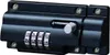 A black combination lock with four dials is shown against a white background. Produktbild-Vorschau