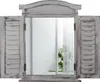 Lustro ścienne okno z okiennicami 53x42x5cm ~ szary shabby Podgląd zdjęcia produktu 1