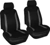 Two black car seat covers with gray accents are shown against a white background. Produktbild-Vorschau