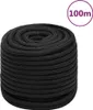 vidaXL Lodné lano čierne 18 mm 100 m Polypropylén Náhľad obrázku produktu 6