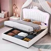 A child's bedroom with a white bed with LED lighting and storage. Náhľad obrázku produktu