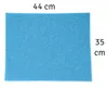 A blue felt mat is shown flat against a white background with dimensions indicated. Anteprima dell’immagine prodotto