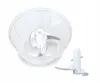 A white plastic chopper bowl with metal blades is shown, along with a separate blade assembly. Produktbild-Vorschau