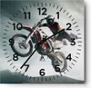 Wanduhr - Quadrat - Glasuhr - Motor Sport Helm - 40x40cm - Produktbild-Vorschau 1