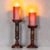 2er Set Kerzenhalter H20-25cm Mango Holz Braun Produktbild-Vorschau 5