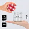 A hand holds a lid over a glass jar, with measurement indicators and weight information displayed. Anteprima dell’immagine prodotto