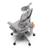 A high-angle, back view of a gray ergonomic office chair with an orange adjustment knob, set against a white background. Náhled obrázku produktu