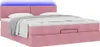 Ottoman-Bett mit Matratze & LEDs Rosa 160x200 cm Samt Produktbild-Vorschau 3
