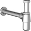 A chrome bottle trap for plumbing, shown against a white background. Anteprima dell’immagine prodotto