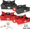 Collage of dog beds in different colors with a puppy in the foreground. Voir les images du produit