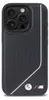 A black iPhone case with a perforated texture and white trim, featuring BMW and M logos. Anteprima dell’immagine prodotto
