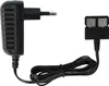 A black power adapter with a European plug and a cable leading to a charging connector. Produktbild-Vorschau