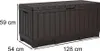 A brown storage box with dimensions indicated. Podgląd zdjęcia produktu