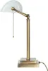 Bankerlampe Weiß Bronze E27 40 cm Glas Echt-Messing Produktbild-Vorschau 4