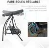 Outsunny Balancelle de Jardin Convertible 3 Places Grand Voir les images du produit 6