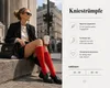 Damen Kniestrümpfe Einfarbig Natur Rot Größe 35-38 Produktbild-Vorschau 5