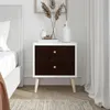 A bedside table with two drawers in a bedroom setting. Produktbild-Vorschau