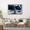 Gerahmtes Poster - Schwarzer Rahmen - Astronaut Mond Erde Produktbild-Vorschau 6