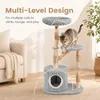 COSTWAY: Árbol para gatos de madera natural con cueva, 105 Vista previa de la imagen del producto 8