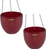 Set2 2 Keramik Hydro Blumenampel Venus 13/12 weinrot Ø 17.5 Produktbild-Vorschau 1
